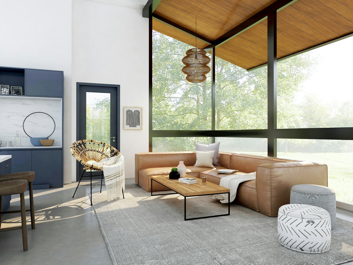 Bright modern living room