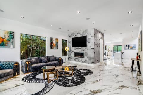 Luxury Modern Home with Marble Floors and Lounge Den