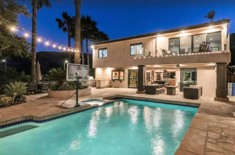 View Home with Pool and Private Basketball Court