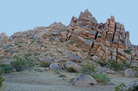 Boulder-Strewn Desert Land with Joshua Trees