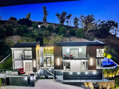 Modern Hillside Mansion with Spa