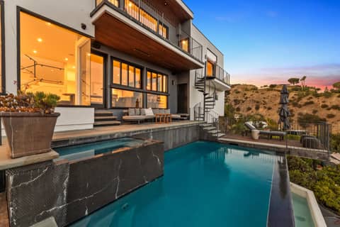 Hillside Modern with Infinity Pool and City Views